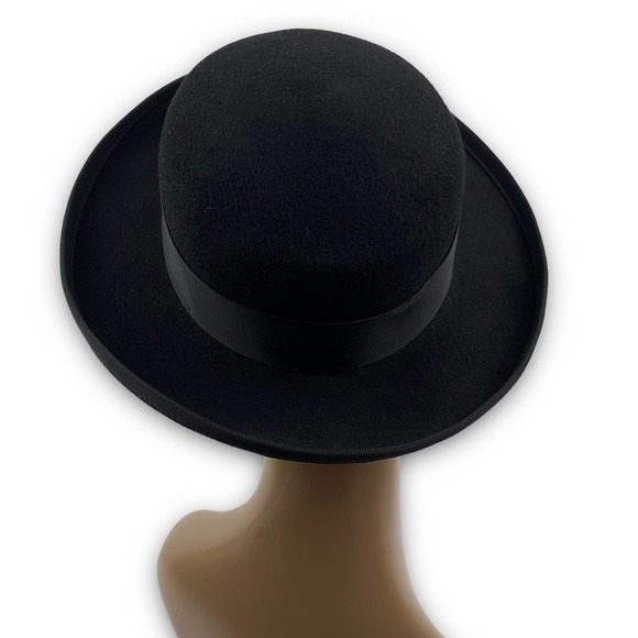 RARE 1970's GUCCI black wool felt bowler hat with classic GG logo - Picture 9 of 16